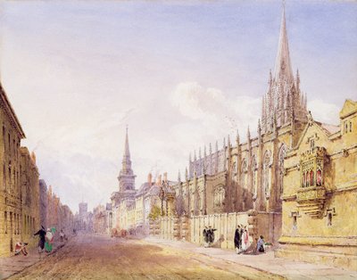 Gelehrte und Figuren vor der St. Mary Magdalen Kirche, Oxford von Joseph Murray Ince